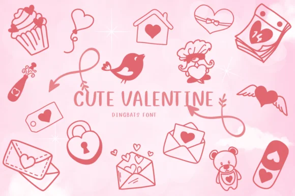 Cute Valentine by CHANOK — Dingbats Font