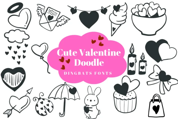 Cute Valentine Doodle by Suphitchaya — Dingbats Font