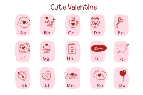 Cute Valentine Doodle by Pui Art — Dingbats Font — thumbnail 2