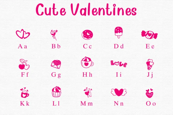 Cute Valentines by Nongyao — Dingbats Font — thumbnail 2