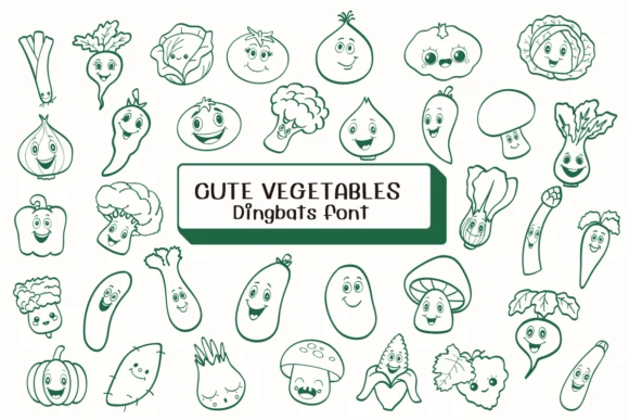Cute Vegetables by Ketsarin — Dingbats Font