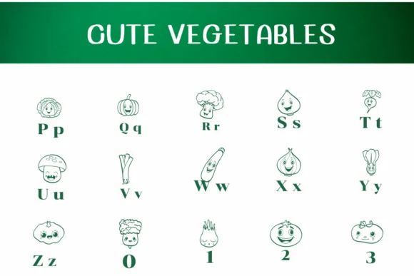 Cute Vegetables by Ketsarin — Dingbats Font — thumbnail 3
