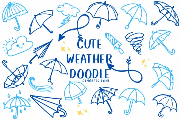 Cute Weather Doodle by CHANOK — Dingbats Font