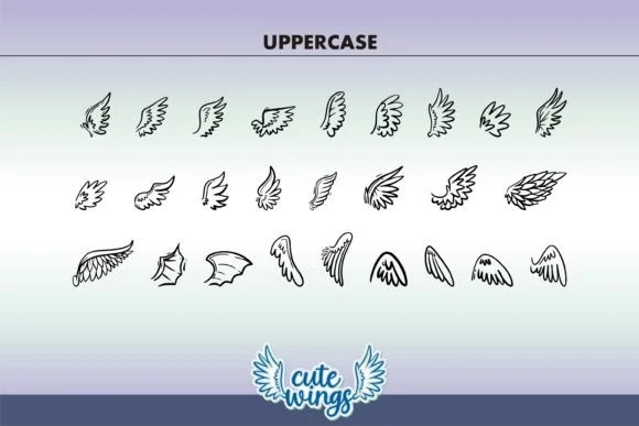 Cute Wings by BK Creative Designs — Dingbats Font — thumbnail 2