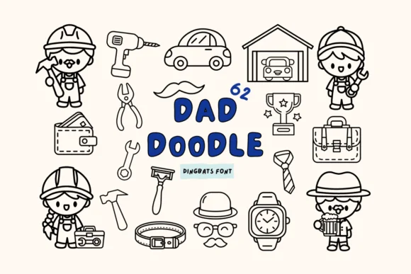 Dad Doodle by Babymimiart — Dingbats Font