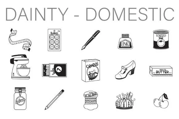 Dainty Domestic Dingbats by Illustration Ink — Dingbats Font