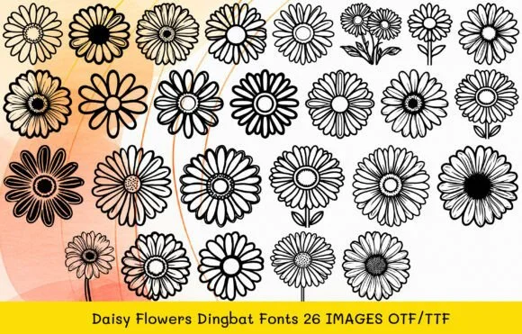 Daisy Flowers by MOMAT THIRTYONE — Dingbats Font