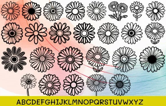 Daisy Flowers by MOMAT THIRTYONE — Dingbats Font — thumbnail 2