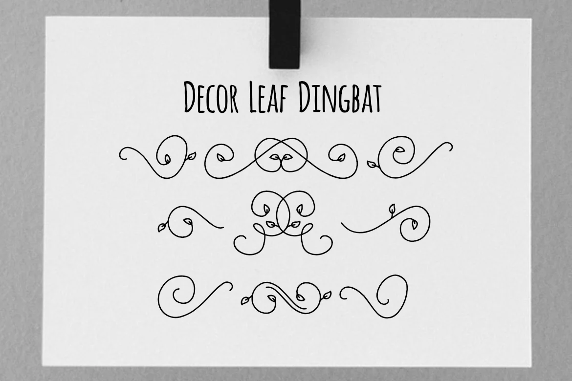 Decor Leaf Dingbat by LebahStudio — Dingbats Font
