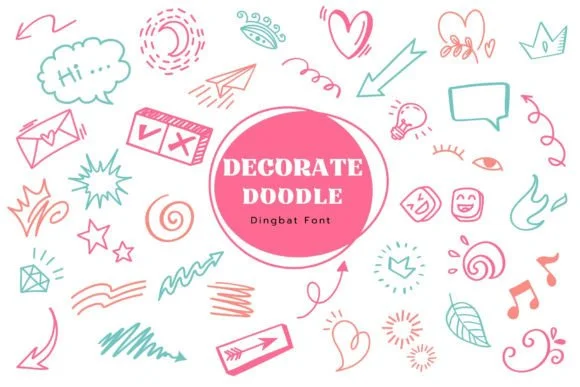 Decorate Doodle by Pui Art — Dingbats Font