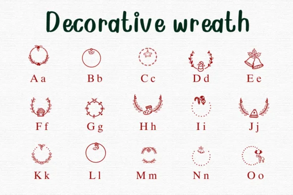 Decorative Wreath by Nongyao — Dingbats Font — thumbnail 2