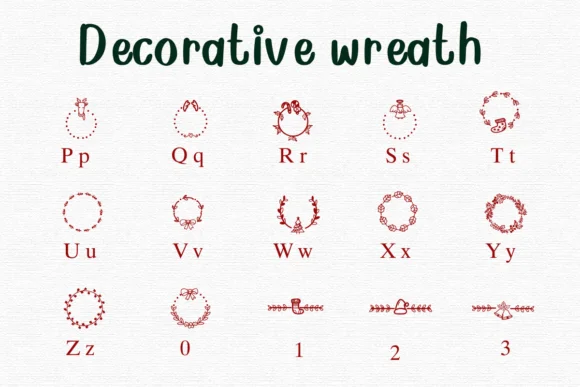 Decorative Wreath by Nongyao — Dingbats Font — thumbnail 3
