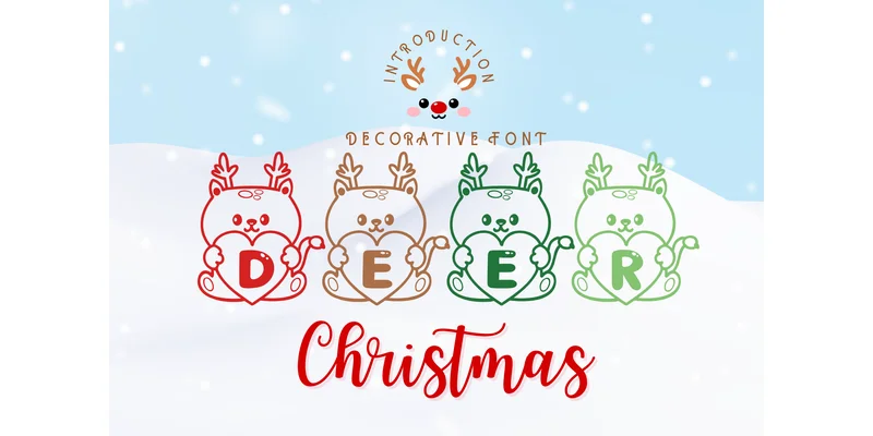 Deer Christmas Font by Pui Art by Pui Art — Decorative Font