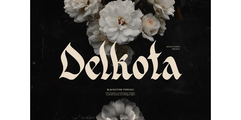 Delkota Font by Denustudios by Denustudios — Blackletter Font
