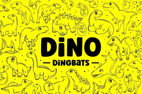 Dino Dingbats by Creative Fabrica Fonts — Dingbats Font