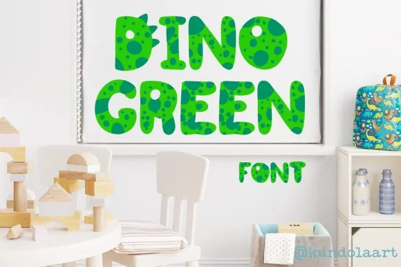Dino Green by KundolaArt — Color Fonts Font