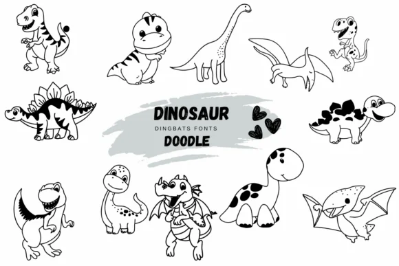 Dinosaur Doodle by Suphitchaya — Dingbats Font