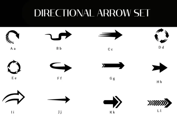 Directional Arrow Set by Heartcraft Atelier — Dingbats Font — thumbnail 2