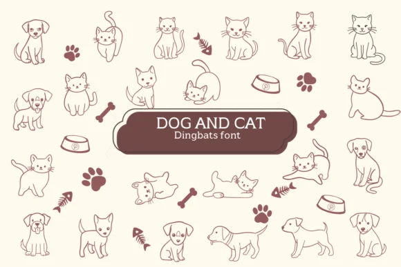 Dog and Cat by Apiwat Type — Dingbats Font