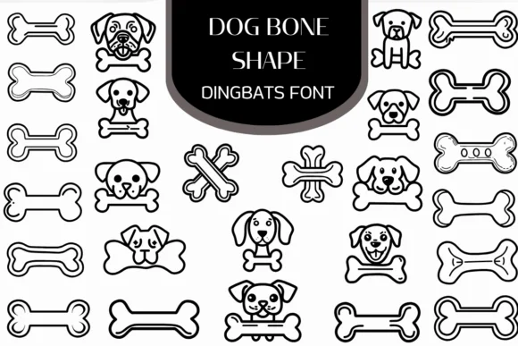 Dog Bone Shape by Heartcraft Atelier — Dingbats Font