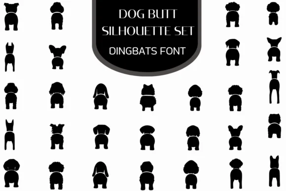 Dog Butt Silhouette Set by Heartcraft Atelier — Dingbats Font