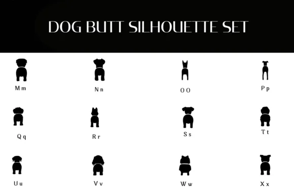Dog Butt Silhouette Set by Heartcraft Atelier — Dingbats Font — thumbnail 3