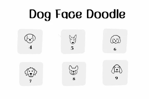 Dog Face Doodle by Ketsarin — Dingbats Font — thumbnail 4