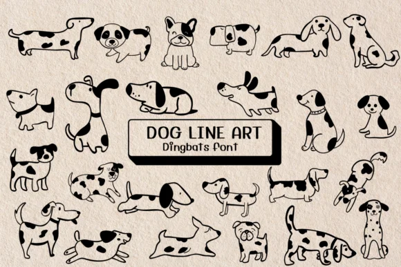 Dog Line Art by Ketsarin — Dingbats Font