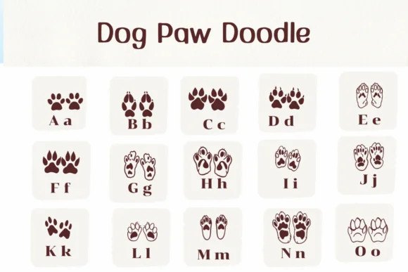 Dog Paw Doodle by Ketsarin — Dingbats Font — thumbnail 2