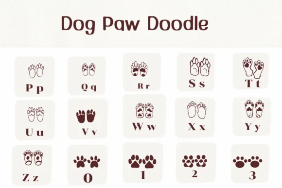 Dog Paw Doodle by Ketsarin — Dingbats Font — thumbnail 3