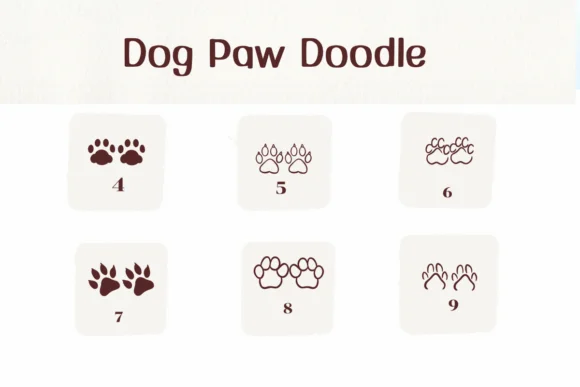 Dog Paw Doodle by Ketsarin — Dingbats Font — thumbnail 4