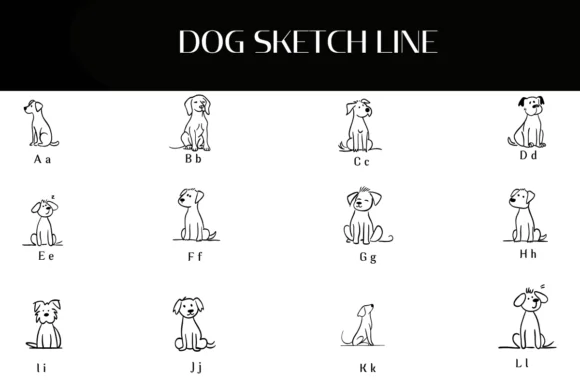 Dog Sketch Line by Heartcraft Atelier — Dingbats Font — thumbnail 2