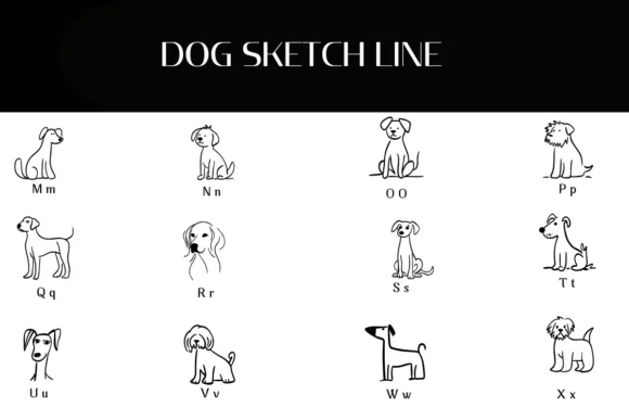 Dog Sketch Line by Heartcraft Atelier — Dingbats Font — thumbnail 3