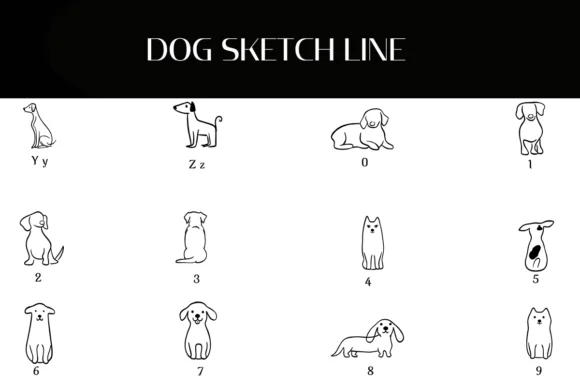 Dog Sketch Line by Heartcraft Atelier — Dingbats Font — thumbnail 4
