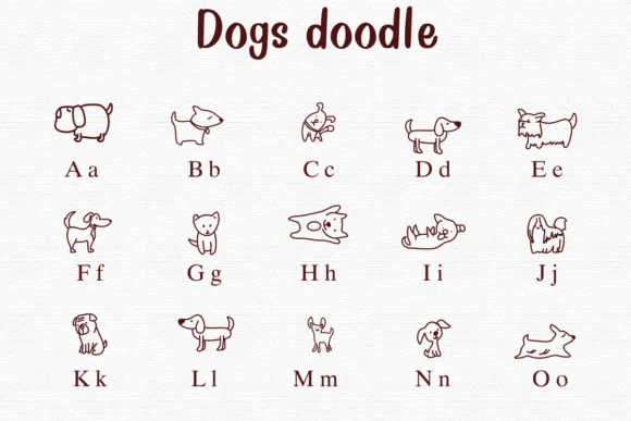 Dogs Doodle by Nongyao — Dingbats Font — thumbnail 2