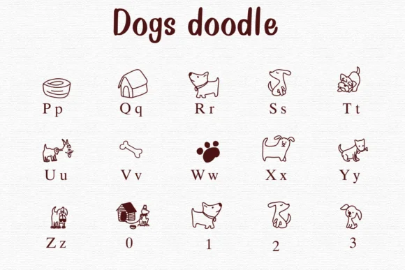 Dogs Doodle by Nongyao — Dingbats Font — thumbnail 3