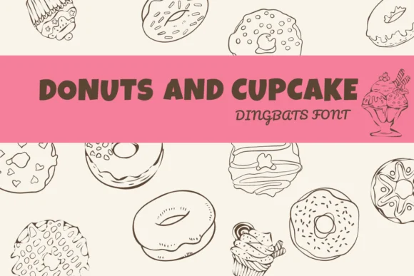 Donuts and Cupcake by Sirinart — Dingbats Font