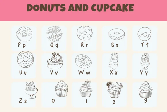 Donuts and Cupcake by Sirinart — Dingbats Font — thumbnail 3