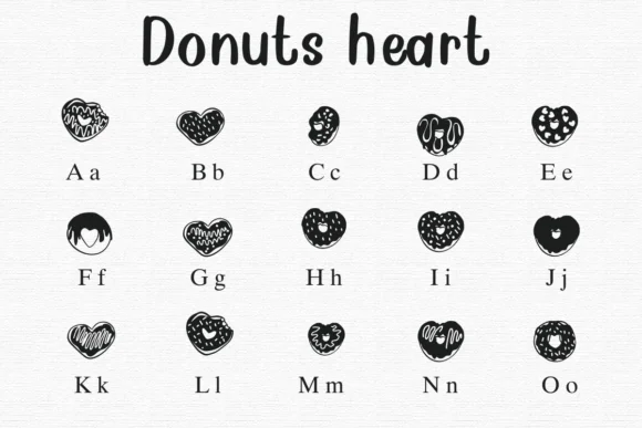 Donuts Heart by Nongyao — Dingbats Font — thumbnail 2