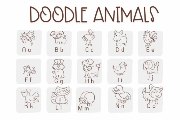 Doodle Animals by Sirinart — Dingbats Font — thumbnail 2