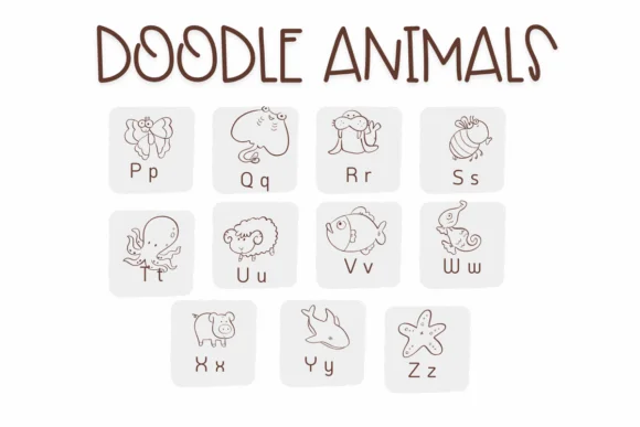 Doodle Animals by Sirinart — Dingbats Font — thumbnail 3