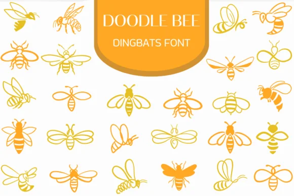 Doodle Bee by Heartcraft Atelier — Dingbats Font