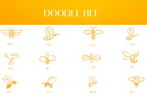 Doodle Bee by Heartcraft Atelier — Dingbats Font — thumbnail 3