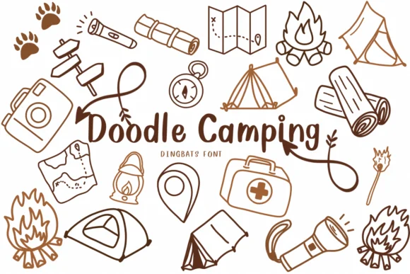Doodle Camping by CHANOK — Dingbats Font