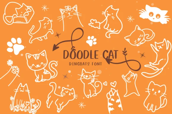 Doodle Cat by CHANOK — Dingbats Font