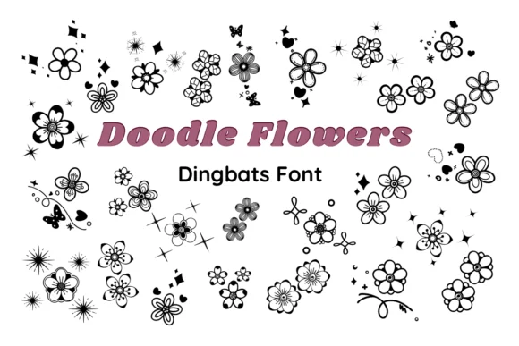 Doodle Flowers by Nun Sukhwan — Dingbats Font