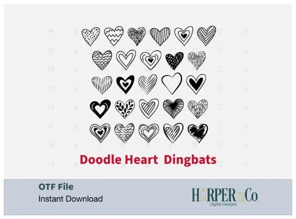 Doodle Heart by HarperNCo — Dingbats Font