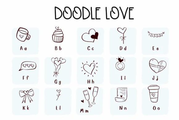 Doodle Love by Sirinart — Dingbats Font — thumbnail 2