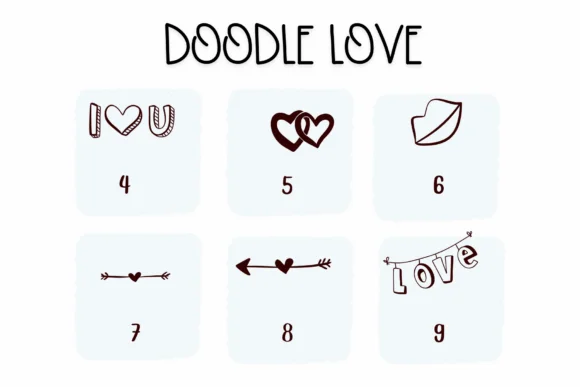 Doodle Love by Sirinart — Dingbats Font — thumbnail 4