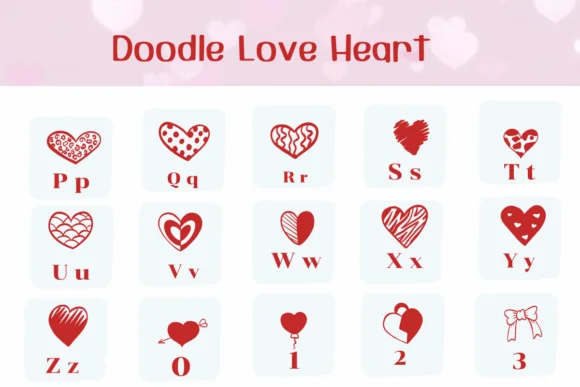Doodle Love Heart by Ketsarin — Dingbats Font — thumbnail 3